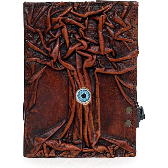 Hocus Pocus Book of Tree Spells Evil Eye Prop Gifts Leather Journal Writing Book - Picture 2 of 6